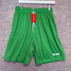 Full Send Nelk Boys Mesh Basketball Shorts Mens XL Green Lined Stretch Jersey
